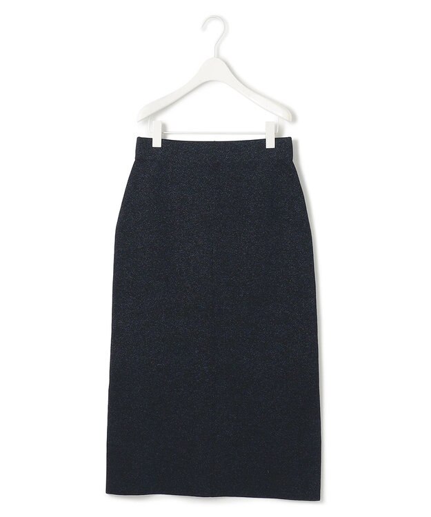 ICB 【洗える】 シャイニースムース ニットスカート ネイビー系