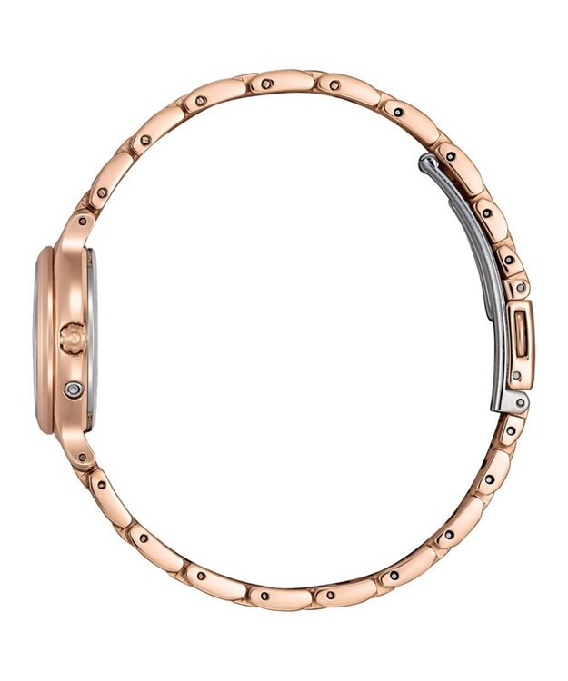 CITIZEN 【wicca】レトロクラシカルなソーラーテック電波時計 ベルト調整簡単 ギフトにぴったり ピンクゴールド