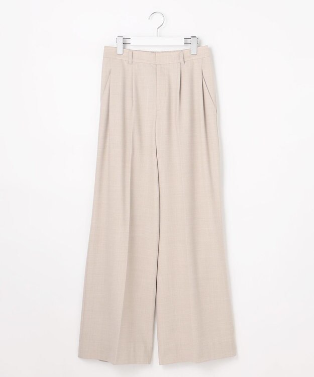 自由区 【SHIHOさん着用】ソフトウールブレンドワイド パンツ ベージュ