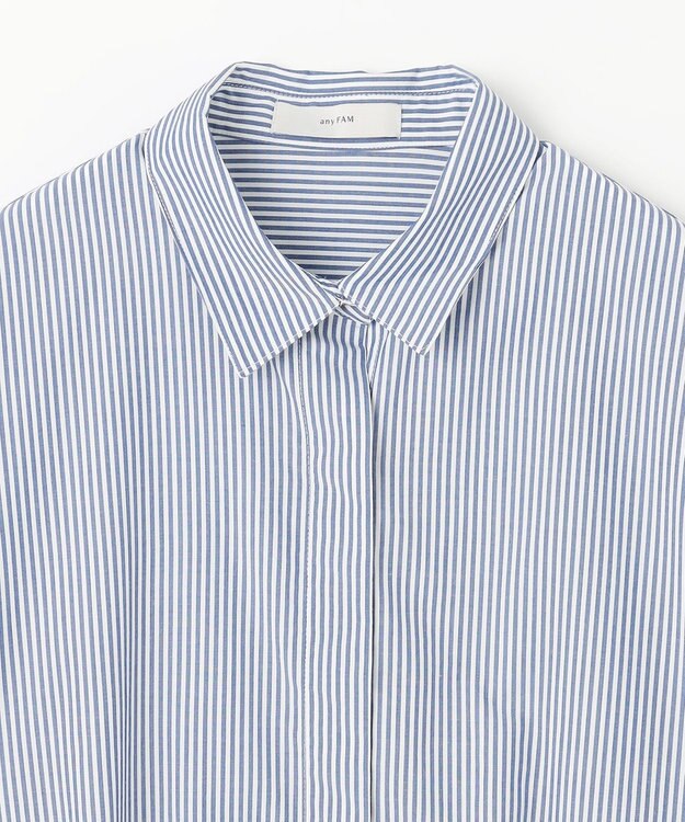 ANY L 【手洗い可能/抗菌防臭/UVカット/速乾】ロングシャツ ブルーロンスト