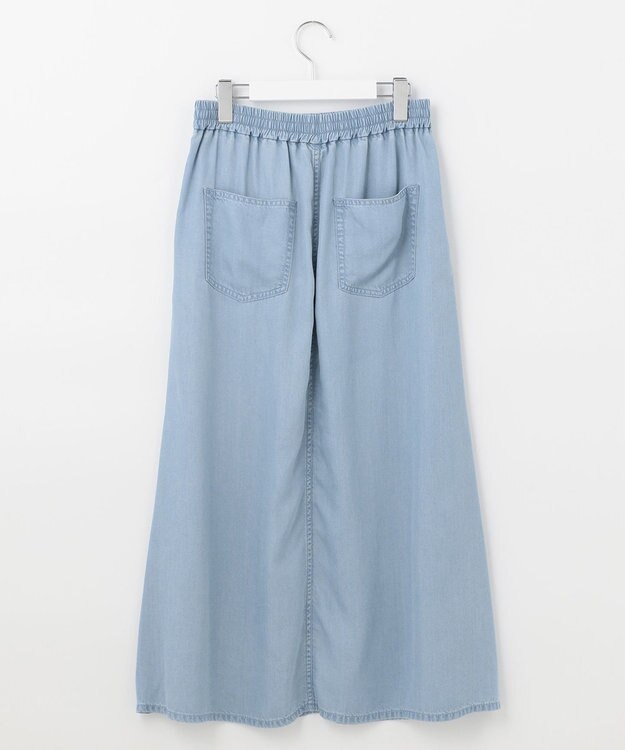 自由区 L 【セット可/洗える】テンセルデニム ロングスカート サックスブルー系