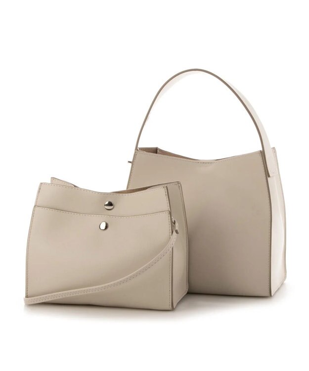 UNBILLION 【テレビ ドラマ着用アイテム】カシュカシュ cachecache / ヒネリハンドルインバッグセットトート アイボリー