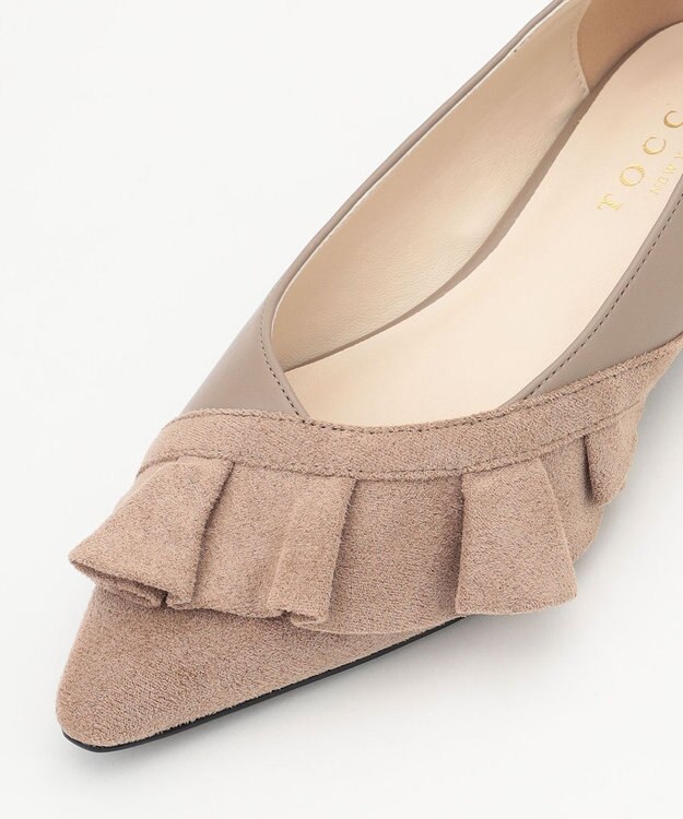 TOCCA 【大人百花掲載】【低反発クッション】FRILL PUMPS パンプス ベージュ系