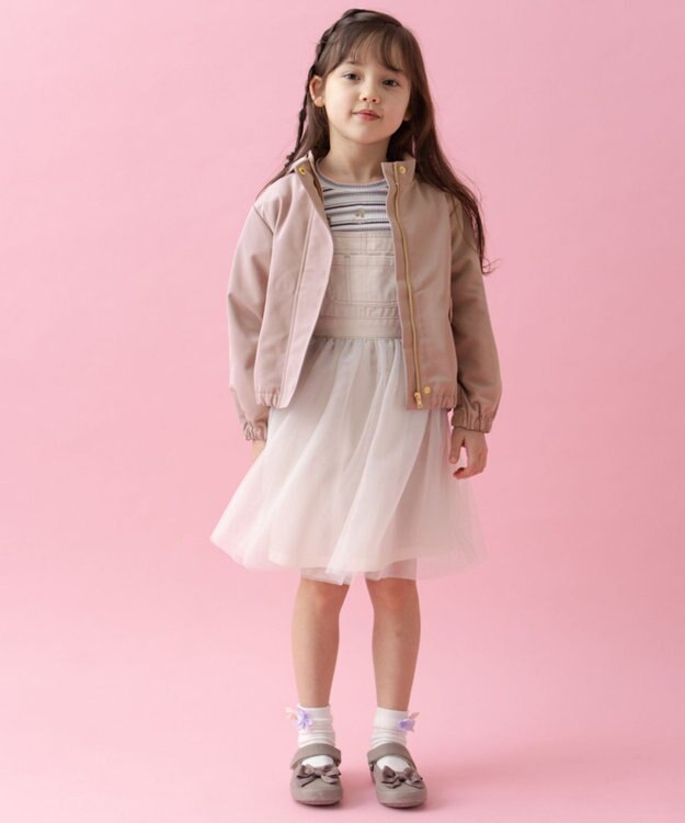 ANY KIDS チュール付き ジャンパースカート エクリュ