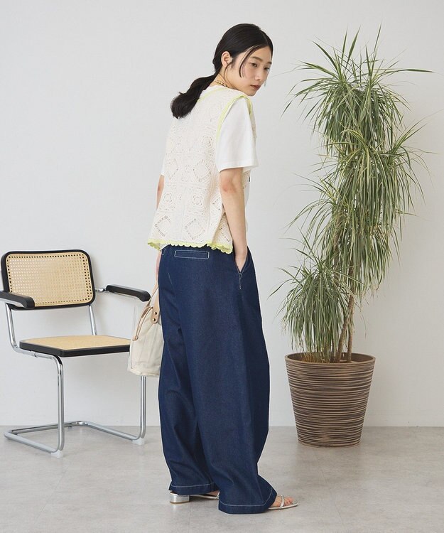 AMERICAN HOLIC クロシェ風ニットベスト Ivory