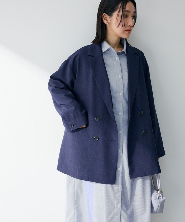 Green Parks オーバーサイズＷ釦ライトジャケット Navy