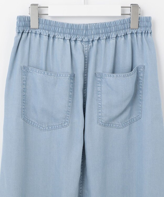 自由区 L 【セット可/洗える】テンセルデニム ロングスカート サックスブルー系