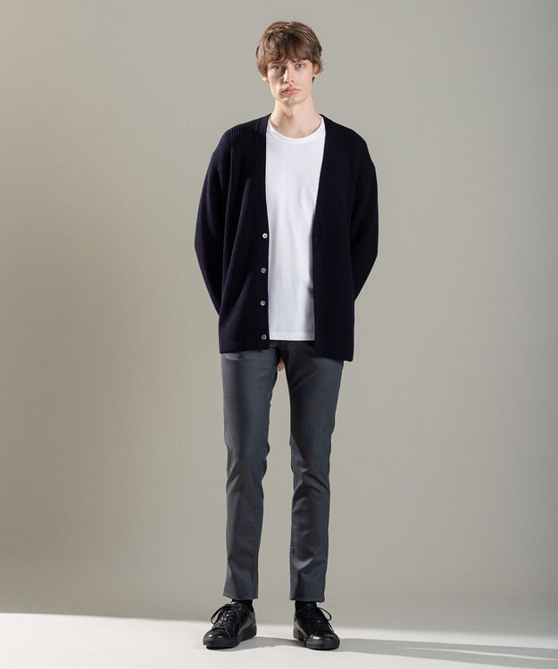JOSEPH HOMME リッジメリノ　Vネックカーディガン ネイビー系