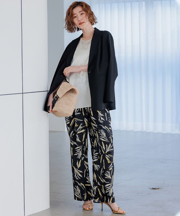 23区 S 【洗える】サテン タンクトップ アイボリー系