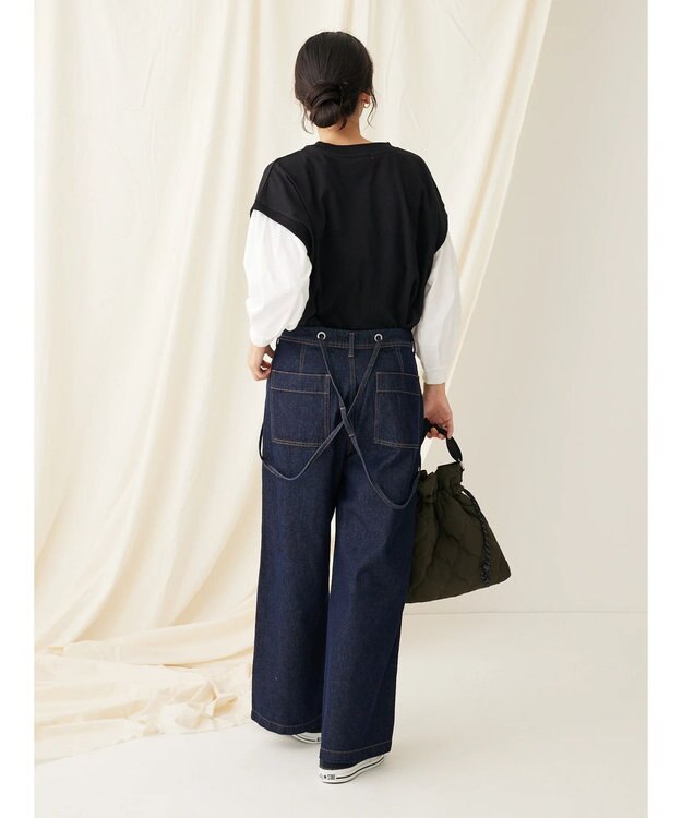 CRAFT STANDARD BOUTIQUE ９分袖ショルダータックプルオーバー Black