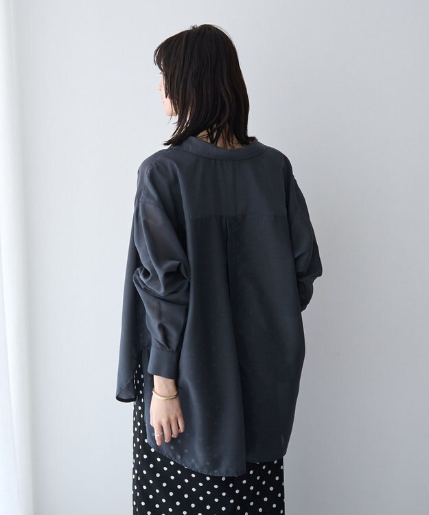 YECCA VECCA バック釦シアーシャツ Charcoal Gray