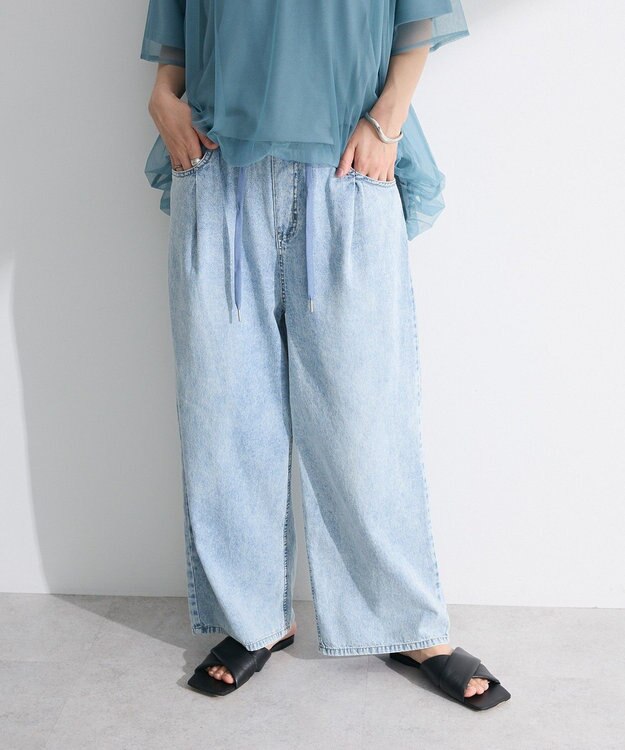 Green Parks ライトデニムワイドパンツ Light Indigo