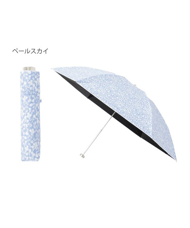 MOONBAT 【フワクール生地使用/軽量】MACKINTOSH PHILOSOPHY 遮光 晴雨兼用 折りたたみ日傘 小花柄 ペールスカイ