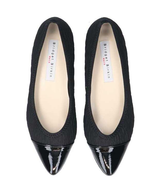 Bridget Birkin 【Bridget Birkin Walk】一文字切替えポインテッドウォーキングパンプス ブラックコンビ