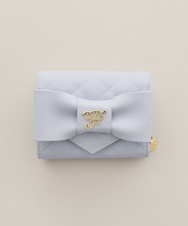 Maison de FLEUR キルティングFリボンウォレット Sax