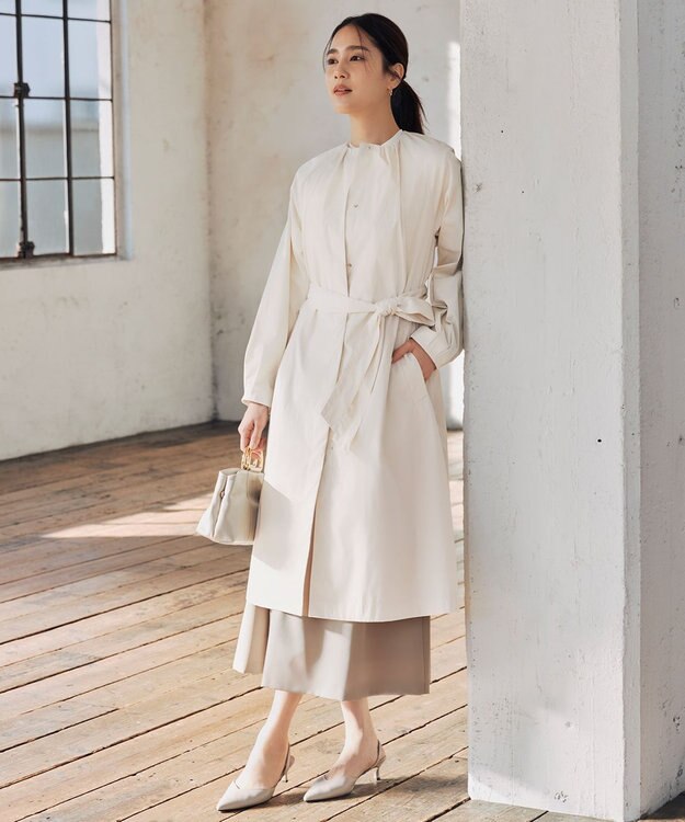 自由区 【洗える】タフタタック スカート ベージュ