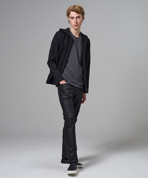 JOSEPH HOMME 【オリジナル素材 】ライトタックジャージー   ジップアップフーディー ブラック系