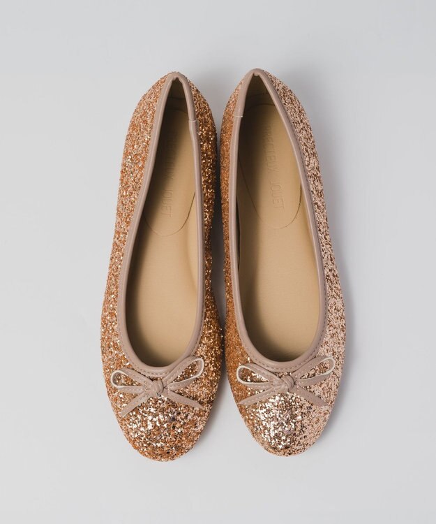 BONTRE 【PRECIEUX JOUET/プレシュウジュエ】ラウンドトゥバレエシューズ ピンクゴールド