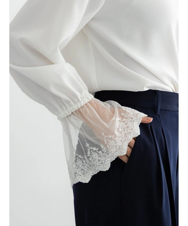 Te chichi 【セレモニーアイテム】2タックワイドパンツ（セットアップ可） ネイビー