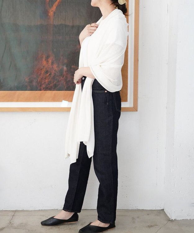 TOQUE 〈大草直子さんアドバイザー〉ウォッシャブルシルク×コットン大判ニット ストール オフ