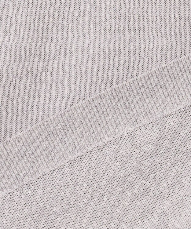 JOSEPH HOMME リネンナイロンプレーン　半袖ヘンリーネックニット ライトグレー系