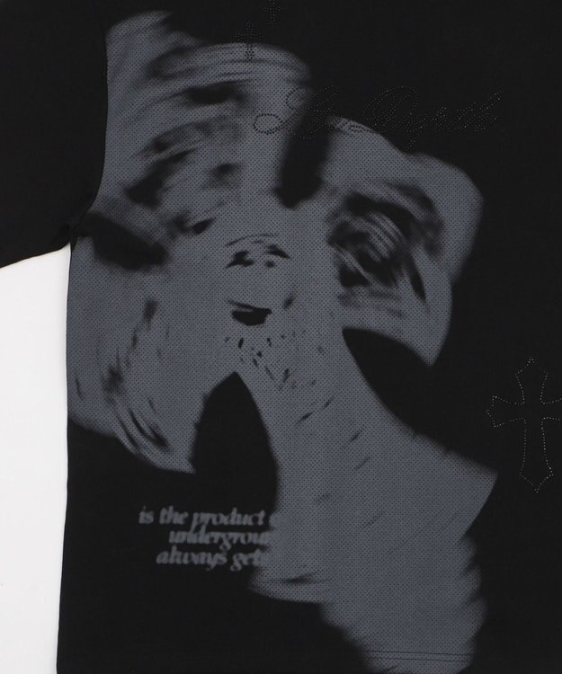 WEGO 【ユニセックス着用ITEM】ラインストーングラフィックT（SS） ブラック