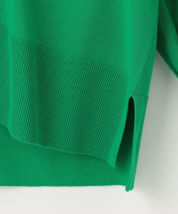 組曲 【ビジューボタン・アンサンブル対応】ハイゲージ ロングVネックカーディガン ダークグリーン系