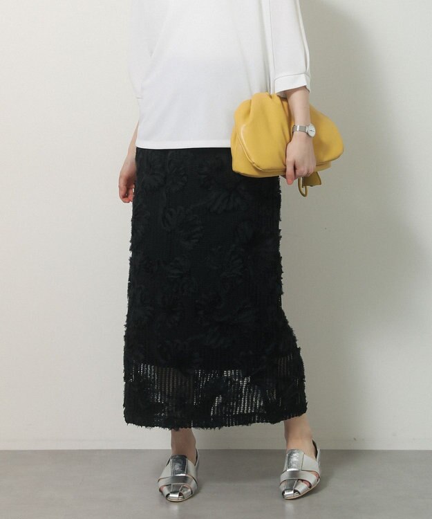 Green Parks 刺繍レーススカート Black
