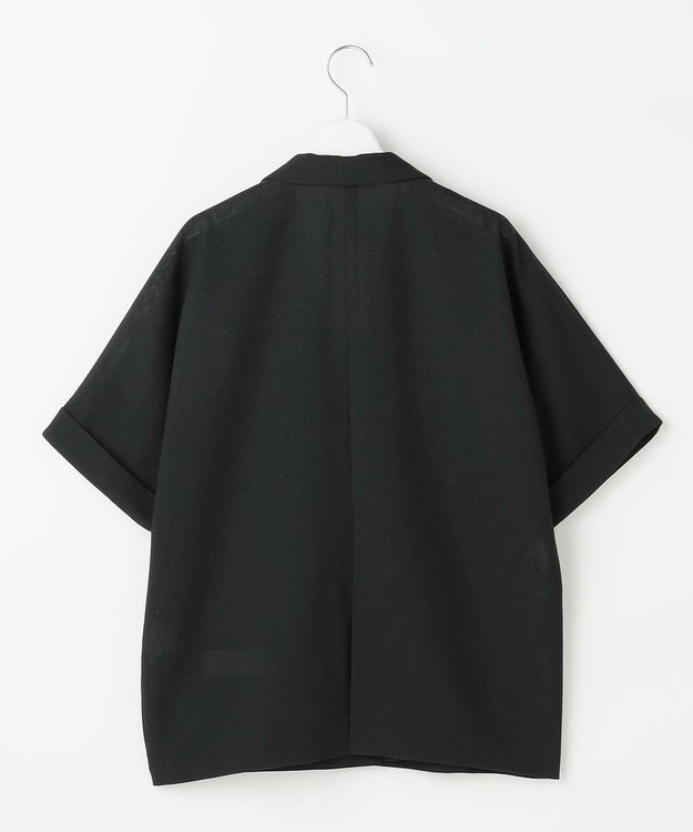 自由区 L 【人気素材・NEWアイテム】ラスティックメッシュハーフスリーブ ジャケット ブラック