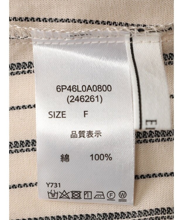 Green Parks ・ＥＬＥＮＣＡＲＥ　ＤＵＥ　ストライプフリルブラウス Beige