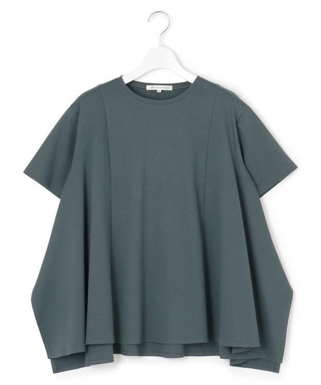 23区 L 【GLOW6月号掲載/汗じみ防止】スムースデザイン フレア  Tシャツ ダークグリーン系