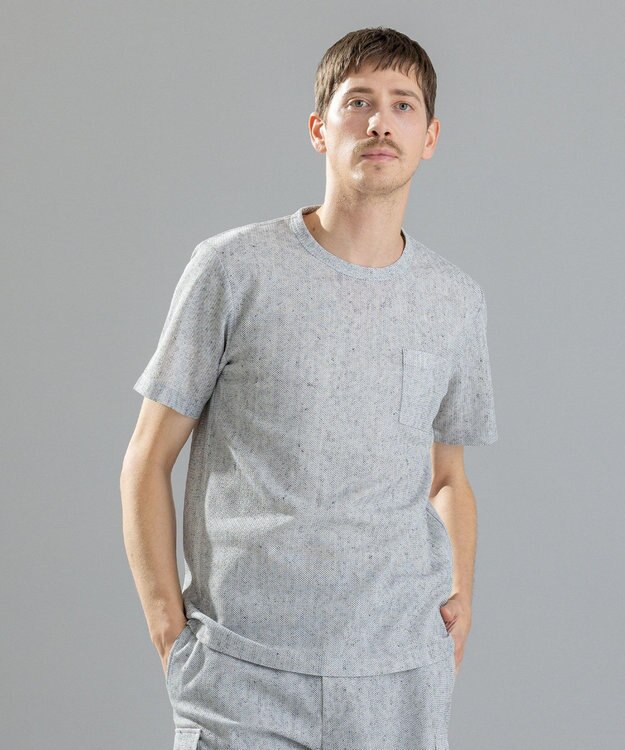 JOSEPH HOMME リネンドビージャージー　クルーネックTシャツ ライトグレー系