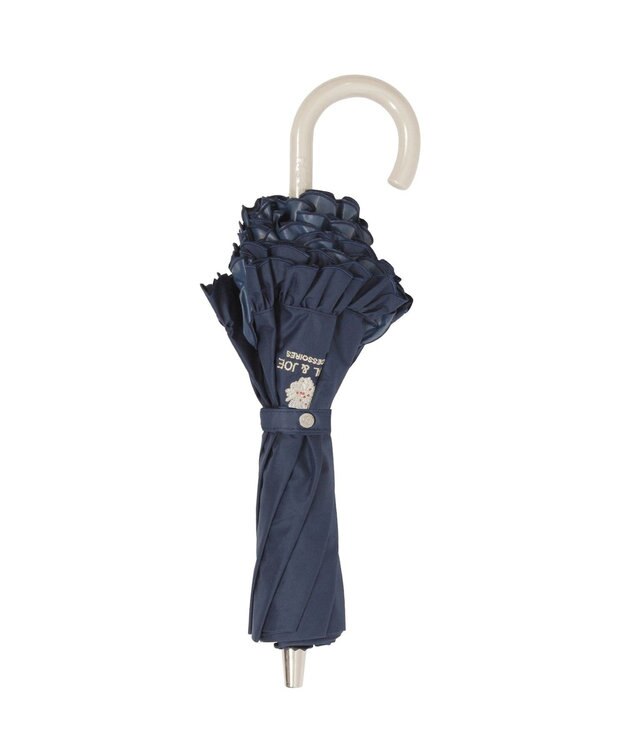 MOONBAT 【一級遮光/晴雨兼用/遮熱/UV】PAUL&JOE ACCESSOIRES(ポール & ジョー)晴雨兼用日傘 クリザンテームワンポイントフリル ネイビーブルー