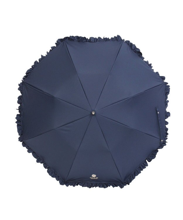 MOONBAT 【一級遮光/晴雨兼用/遮熱/UV】PAUL&JOE ACCESSOIRES(ポール & ジョー)晴雨兼用日傘 クリザンテームワンポイントフリル ネイビーブルー
