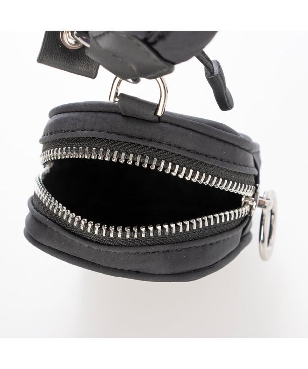 UNBILLION カシュカシュ cachecache / ミニポーチ付きギャザーショルダーナイロンバッグ ブラック