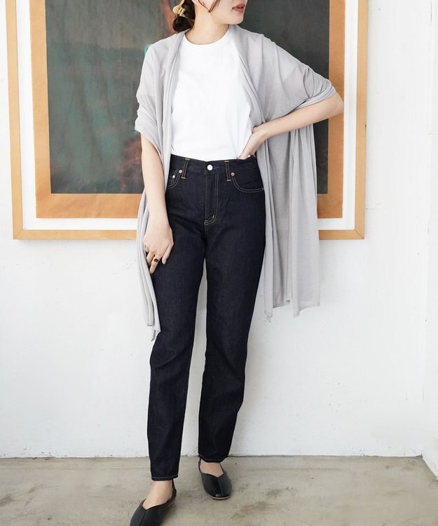 TOQUE 〈大草直子さんアドバイザー〉ウォッシャブルシルク×コットン大判ニット ストール グレー