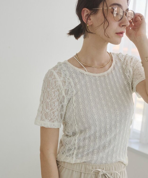 WEGO 【ANGIE VINTAGE】レースTシャツ ホワイト