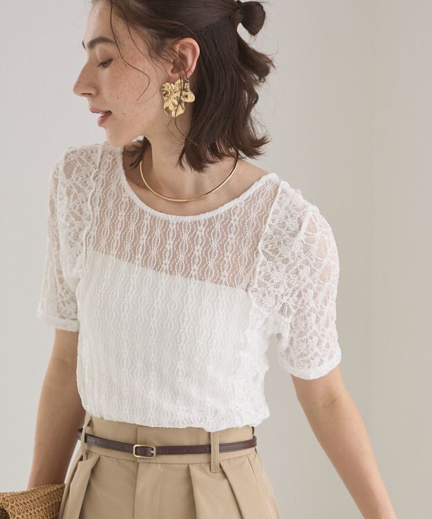 WEGO 【ANGIE VINTAGE】レースTシャツ ホワイト