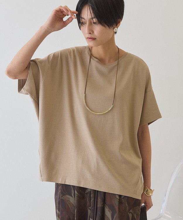 AMERICAN HOLIC 【接触冷感+UVカット】半袖コクーンカットプルオーバー Gray Beige