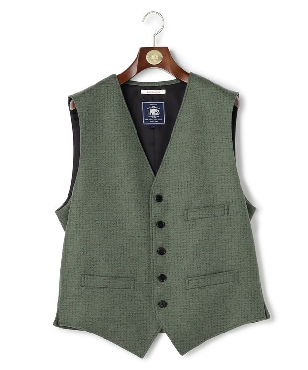 J.PRESS MEN 【J.PRESS ORIGINALS】Boil Random Window Pen Over Odd Vest / Japan Made ダークグリーン系4