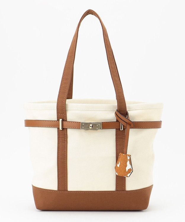 23区 チャーム付き キャンバス トートバッグ ダークブラウン系1