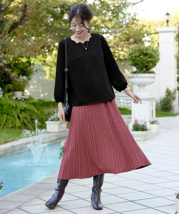 Tiaclasse ラメニットスカート ピンク