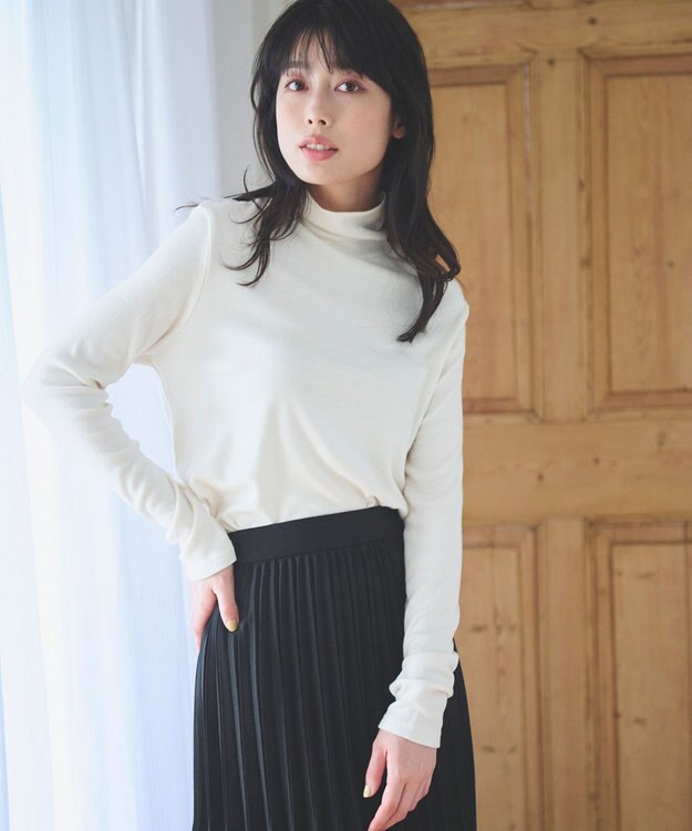 ANY 【洗濯機可】ソフトタッチリブタートルネック オフ