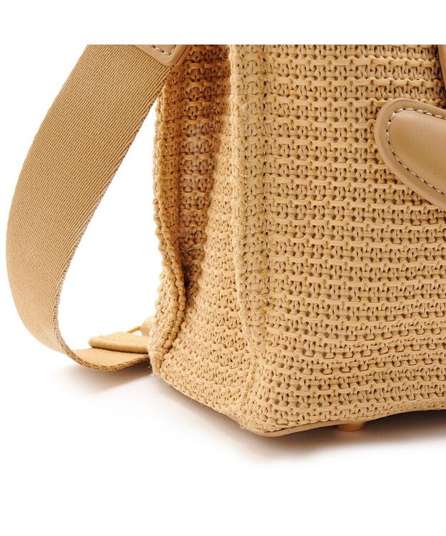 MioFIRANO カジュアルシックガーターステッチハンドバッグ 2WAY チャーム付き　FIRANO フィラノ BEIGE