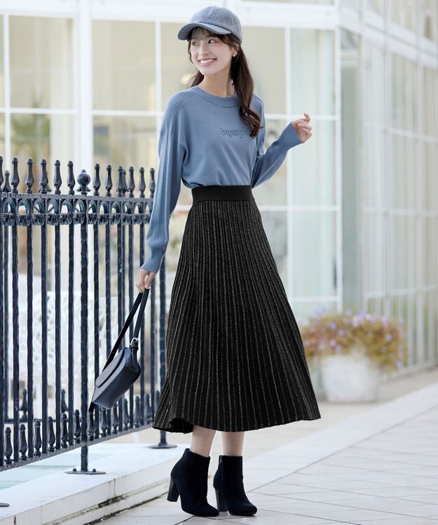 Tiaclasse ラメニットスカート ブラック