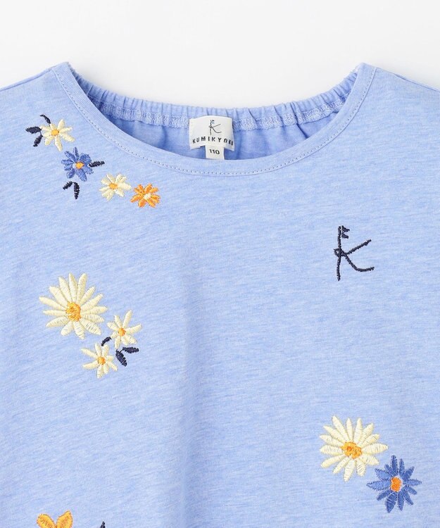 組曲 KIDS 【110-140㎝】フラワーエンブロイダリー チュニック サックスブルー