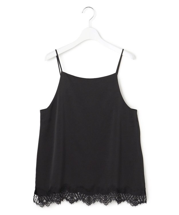 23区 L 【先行予約】サテンレースキャミソール ブラック系