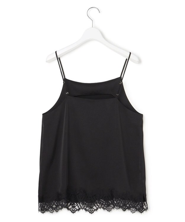 23区 L 【先行予約】サテンレースキャミソール ブラック系