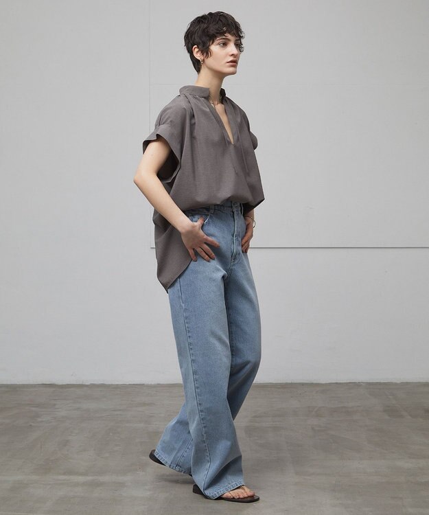 BEIGE， 【洗える/接触冷感/速乾/UVケア対応】BATEAU / ブラウス C.Gray