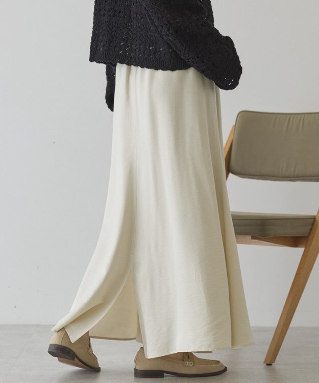 AMERICAN HOLIC 【イージーケア】サテンマーメードスカート Ivory